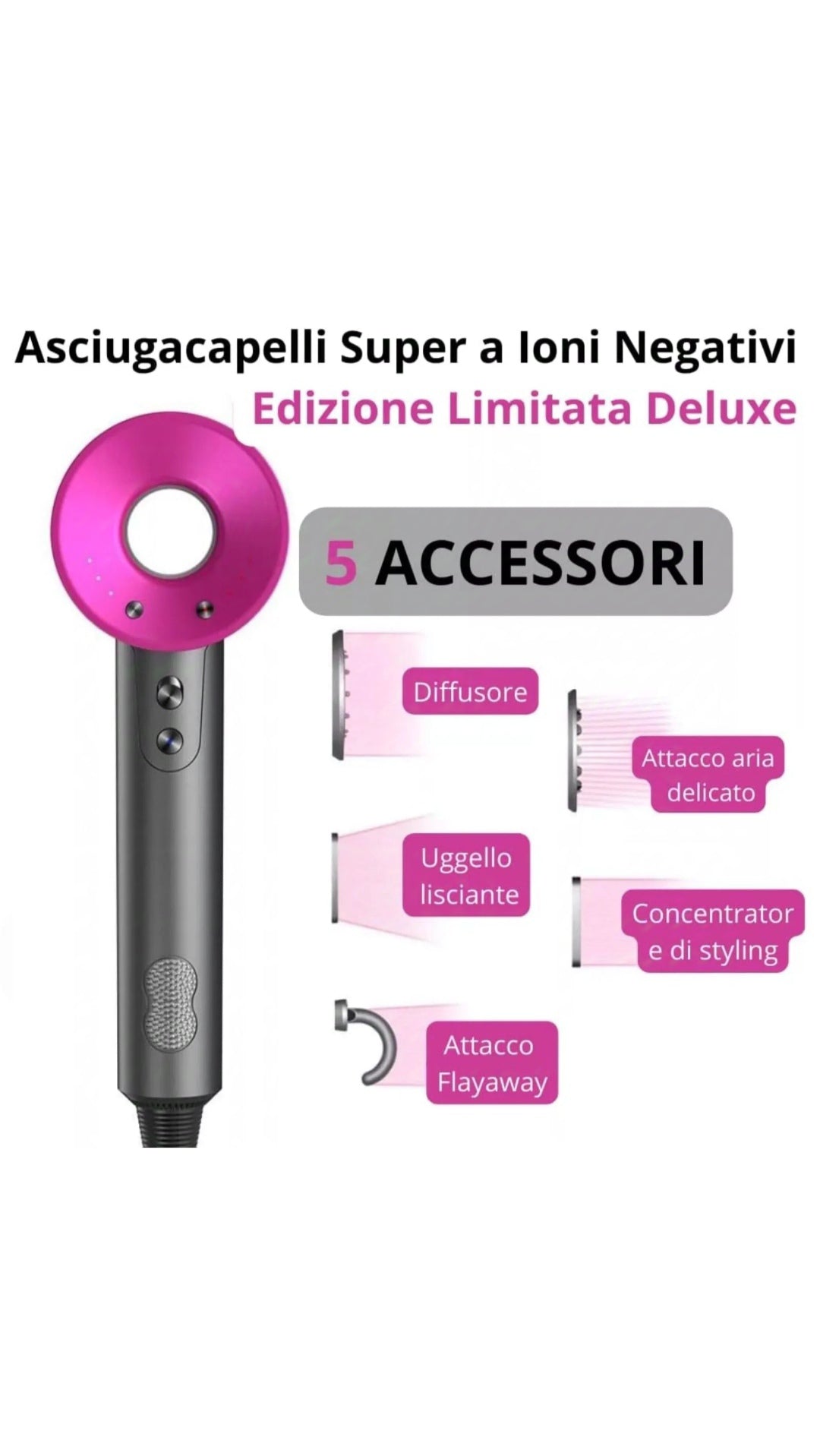 Asciugacapelli supersonic (5 in 1)